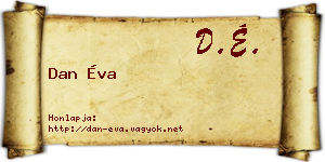 Dan Éva névjegykártya